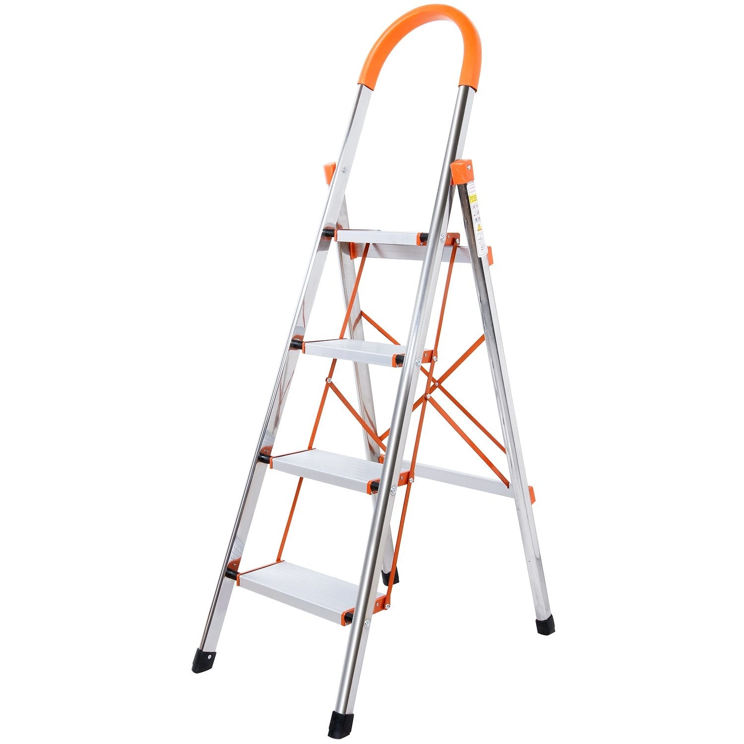 Reach New Heights Portable Folding Step Stool Ladder Silver