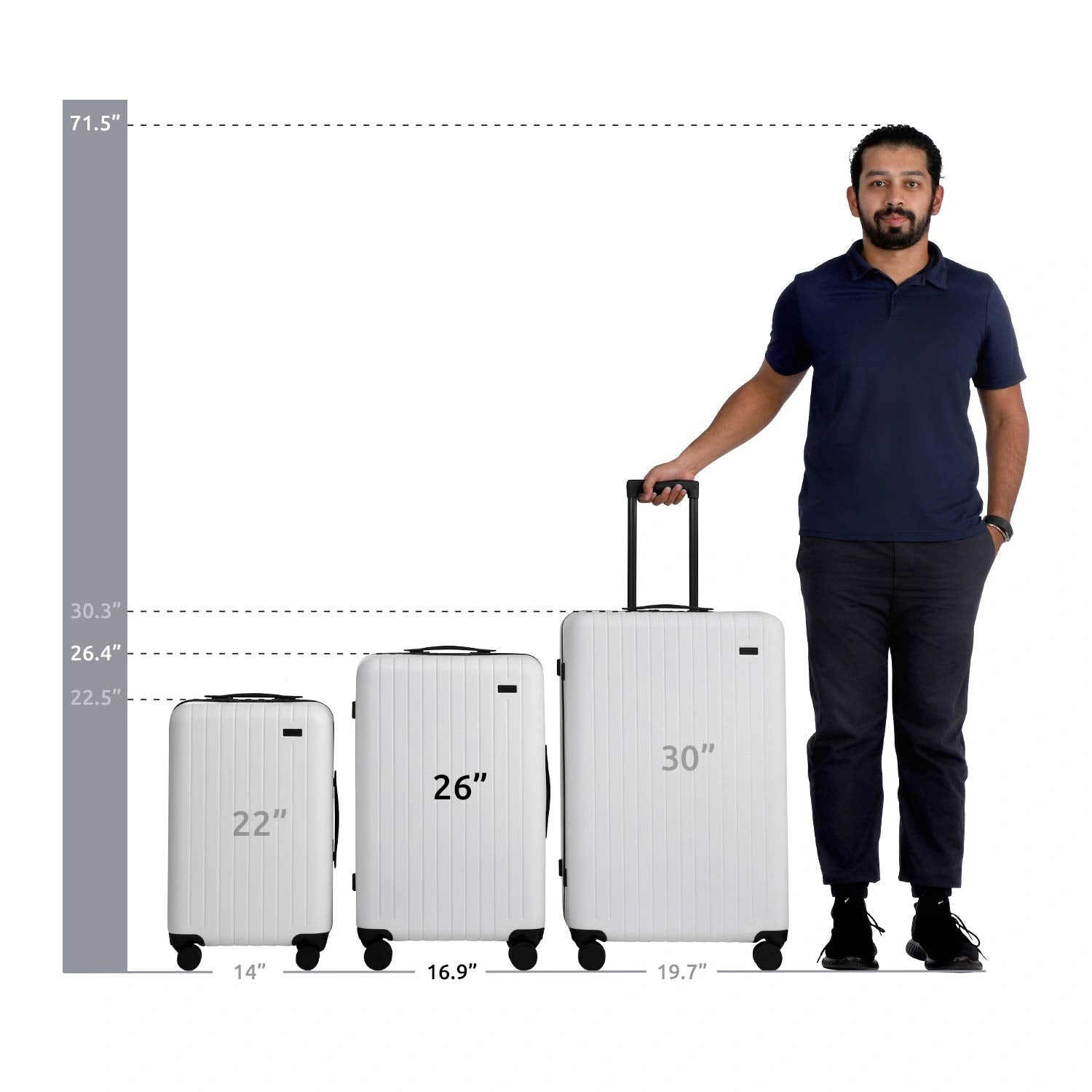 Glide Through Airports: Chic 26" White Hardside Spinner Suitcase
